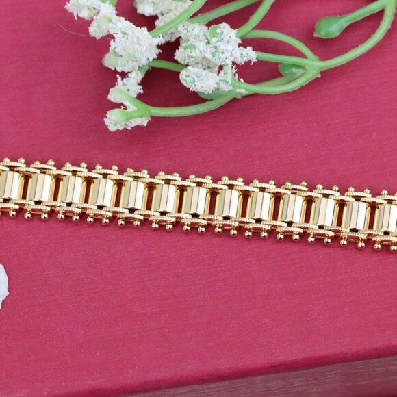 "Elegant Rose Gold Plated Bracelet with Geometric Bar Design,XPBL0910 - Picture 10 of 12